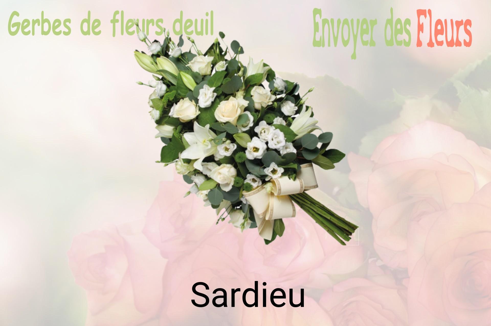 Gerbe de fleurs de deuil livrée à Sardieu